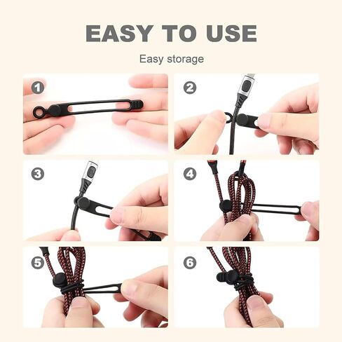 20Pcs Silicone Cable Straps Cord Organizer for Bundling Earphone, Phone Charger, Computer Cords, Reusable Cable Ties Wire Organizer in Home,Office,Kitchen,School in Saudi Arabia