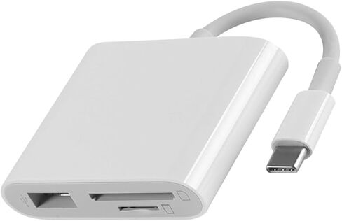 USB Type-C Hub Card Reader with USB 3.0, 3-in-1 /Memory Card Adapter for Laptops and Computers, Portable Multipurpose USB-C Converter for Data Transfer and OTG Support in Saudi Arabia