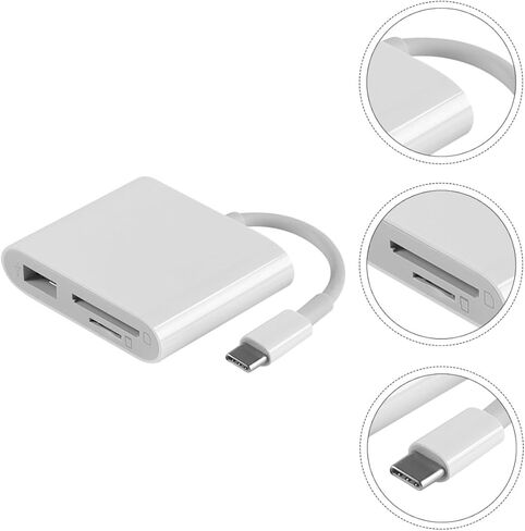 Type-C USB 3.0 Hub Memory Card Reader with/Slots, Portable Plastic USB-C Multipurpose OTG Adapter for Laptops and Smartphones, Compact USB for Data Transfer in Saudi Arabia