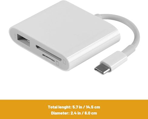 Type-C USB 3.0 Hub Memory Card Reader with/Slots, Portable Plastic USB-C Multipurpose OTG Adapter for Laptops and Smartphones, Compact USB for Data Transfer in Saudi Arabia