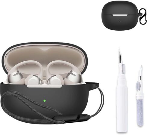 لغطاء حافظة SHOKZ OpenDots One، غطاء واقي لسماعة الأذن NOUKAJU (مع حلقة تسلق + حبل + قلم تنظيف) مقاوم للسقوط، مقاوم للصدمات، حافظة واقية لسماعات SHOKZ OpenDots ONE المفتوحة (أسود) in Kuwait