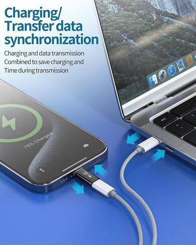 65W Fast Charging Lightning Female to USB C Male Adapter (3 Pack) for iPhone 16 15 Pro Max Cable to Type C Port Charger Adaptor Compatible for Samsung Connector Converter for iPad Power Plug in Saudi Arabia