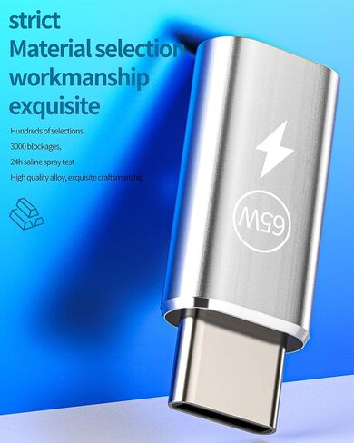 65W Fast Charging Lightning Female to USB C Male Adapter (3 Pack) for iPhone 16 15 Pro Max Cable to Type C Port Charger Adaptor Compatible for Samsung Connector Converter for iPad Power Plug in Saudi Arabia