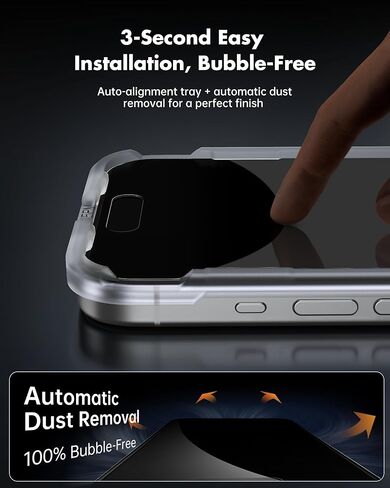UNBREAKcable Privacy Screen Protector for iPhone 16 Pro Max (6.9-Inch), 2-Pack + 2 Lens Protectors｜25° Anti-Spy｜9H Hardness｜Anti-Fingerprint｜HD Clarity Tempered Glass in Saudi Arabia