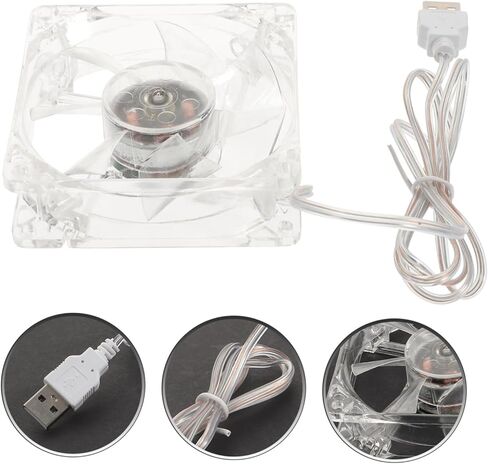مروحة تبريد قفص الحيوانات الأليفة USB شفافة للغاية لأرنب الهامستر، مروحة أكريليك خفيفة الوزن محمولة للحيوانات الصغيرة مع بلاستيك قوي لتحسين راحة الحيوانات الأليفة والتهوية in Kuwait