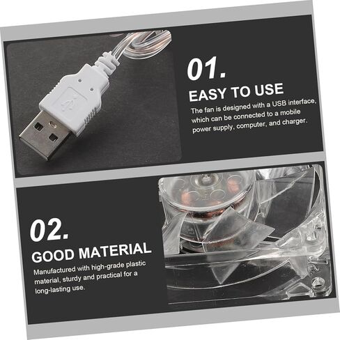 TEHAUX Portable USB Pet Cooling Fan for Hamster Cage Transparent Plastic Small Fan with Practical Summer Cooler for Small Animal Houses and Rooms in Saudi Arabia