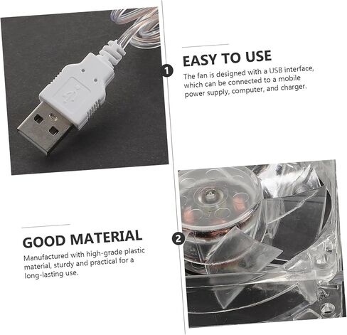 TEHAUX Portable USB Pet Cooling Fan for Hamster Cage Transparent Plastic Small Fan with Practical Summer Cooler for Small Animal Houses and Rooms in Saudi Arabia