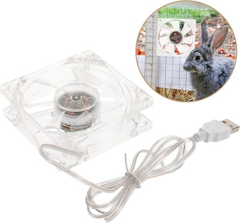TEHAUX Portable USB Pet Cooling Fan for Hamster Cage Transparent Plastic Small Fan with Practical Summer Cooler for Small Animal Houses and Rooms in Saudi Arabia