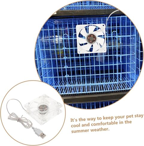 Small Pet Cooling Fan Transparent Acrylic Cage USB Fan Lightweight for Hamsters Gerbils Rabbits Portable Cooling for Pets in Hot Weather in Saudi Arabia