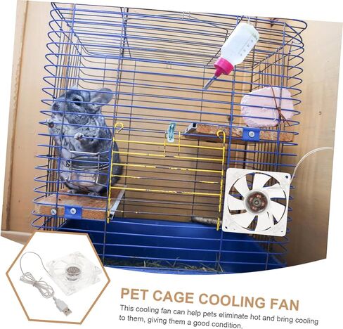 Small Pet Cooling Fan Transparent Acrylic Cage USB Fan Lightweight for Hamsters Gerbils Rabbits Portable Cooling for Pets in Hot Weather in Saudi Arabia