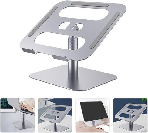Aluminium Alloy Laptop Stand Portable Notebook Riser Height Adjustable Computer Bracket for Office and Home Use Silver in Saudi Arabia