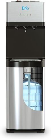 Brio Self Cleaning Bottom Loading Water Cooler Water Dispenser – Black Stainless Steel - 3 Temperature Settings - Hot, Room & Cold Water in Saudi Arabia