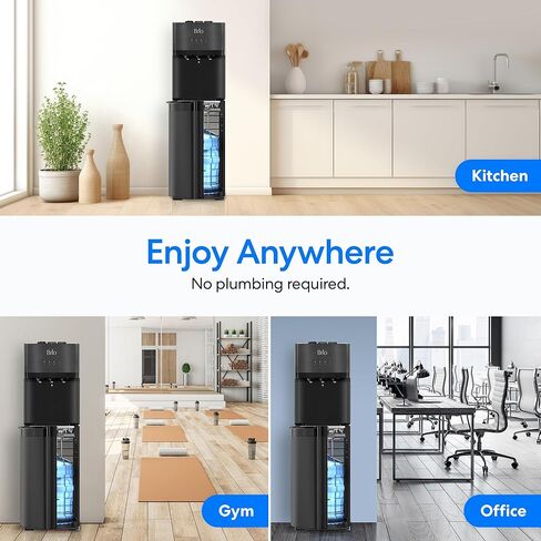 Brio Self Cleaning Bottom Loading Water Cooler Water Dispenser – Black Stainless Steel - 3 Temperature Settings - Hot, Room & Cold Water in Saudi Arabia