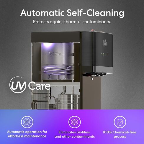 Brio Self Cleaning Bottom Loading Water Cooler Water Dispenser – Black Stainless Steel - 3 Temperature Settings - Hot, Room & Cold Water in Saudi Arabia