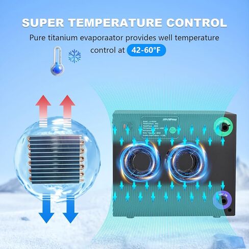Ice Bath Water Chiller for Cold Plunge Tubs, 1/3 HP Cold Plunge Chiller with Built-in Filter & Pump, Submersible Pump, Insulated Hoses, Ideal for Ice Bath Cold Therapy Recovery 110V in Saudi Arabia