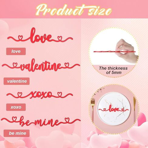 8 قطع من قطع خشبية على سطح الطاولة لعيد الحب مع XOXO، Love، Be Mine، لوحة خشبية لعيد الحب، قطعة ديكور على سطح الطاولة للأطباق وديكورات الطاولة in Saudi Arabia