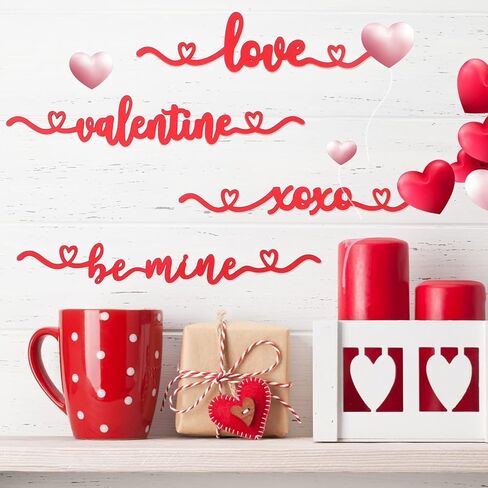 8 قطع من قطع خشبية على سطح الطاولة لعيد الحب مع XOXO، Love، Be Mine، لوحة خشبية لعيد الحب، قطعة ديكور على سطح الطاولة للأطباق وديكورات الطاولة in Saudi Arabia