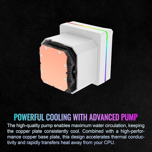 Thermaltake TH360-S V3 ARGB CPU Liquid Cooler; Intel/AMD; 1x360mm 500~2500rpm Single Frame ARGB Fan; 3.95" Segment Code LCD; Rotatable Pump Head; TT Segment LCD Software; Snow; CL-W472-PL12SW-A in Saudi Arabia