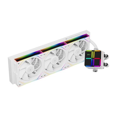 Thermalright Magic Qube 360 ARGB White CPU Liquid Cooler,360 Aio CPU Cooler, Triple TL-M12QW PWM Fans,Digital Display Screen Cold Head,for AM4/AM5,Intel LGA1851/1700/1150/1151/1200 in Saudi Arabia