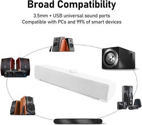 Keenso Computer Speaker, Speakers for Computer Desktop Speakers for Desktop Pc Pc for Speaker for 3D Stereo Sound Laptop in Kuwait