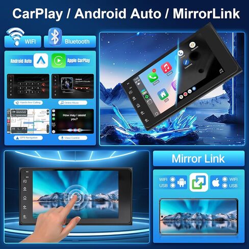 Leadfan Car Radio Stereo for Toyota Corolla 2003-2008 Camry 2002-2006 RAV4 2001-2005 Tundra 2003-2006 Wireless CarPlay Android Auto, 7" TouchScreen with BT GPS NAVI WIFI SWC Backup Camera MIC Pantalla in Saudi Arabia