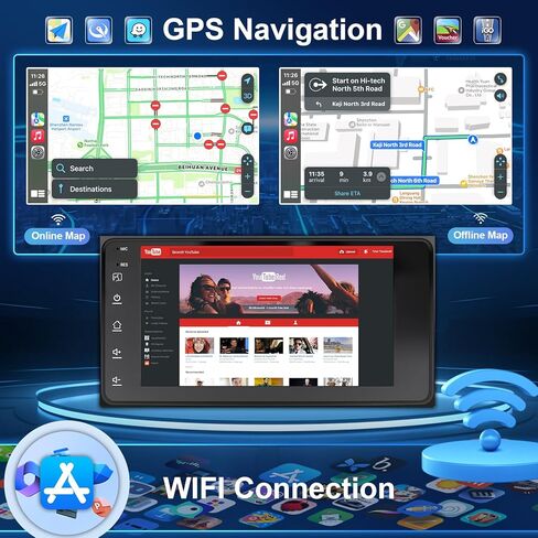 Leadfan Car Radio Stereo for Toyota Corolla 2003-2008 Camry 2002-2006 RAV4 2001-2005 Tundra 2003-2006 Wireless CarPlay Android Auto, 7" TouchScreen with BT GPS NAVI WIFI SWC Backup Camera MIC Pantalla in Saudi Arabia