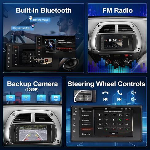 Leadfan Car Radio Stereo for Toyota Corolla 2003-2008 Camry 2002-2006 RAV4 2001-2005 Tundra 2003-2006 Wireless CarPlay Android Auto, 7" TouchScreen with BT GPS NAVI WIFI SWC Backup Camera MIC Pantalla in Saudi Arabia