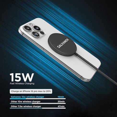 Magnetic Wireless Charger 2-Pack (6ft/10ft) Compatible with MagSafe Fast Charging Magnetic Pads, Ultra Durable Braided, Long USB-C Cables for iPhone 14/15/16, iPhone 17 Pro Max (Black) in Kuwait