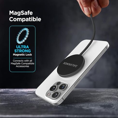 Magnetic Wireless Charger 2-Pack (6ft/10ft) Compatible with MagSafe Fast Charging Magnetic Pads, Ultra Durable Braided, Long USB-C Cables for iPhone 14/15/16, iPhone 17 Pro Max (Black) in Kuwait