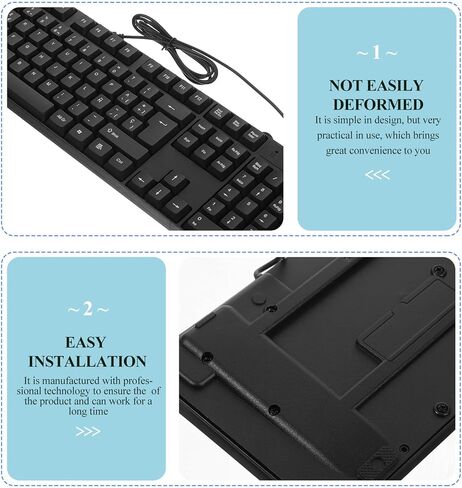 مجموعة لوحة مفاتيح وماوس سلكية صامتة من BESPORTBLE، تصميم إسباني كامل، تشغيل USB، إمداد الكمبيوتر خفيف الوزن للاستخدام المنزلي والمكتب in Kuwait