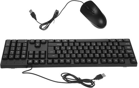 مجموعة لوحة مفاتيح وماوس سلكية صامتة من BESPORTBLE، تصميم إسباني كامل، تشغيل USB، إمداد الكمبيوتر خفيف الوزن للاستخدام المنزلي والمكتب in Kuwait