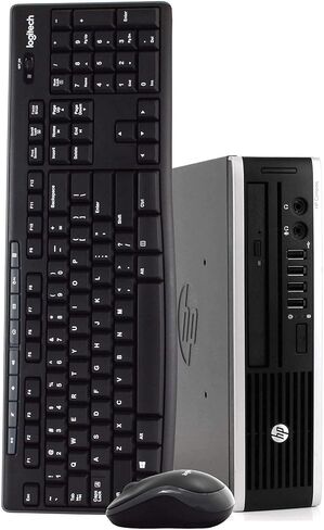كمبيوتر مكتبي HP Elite 8300 صغير جدًا، Intel Quad Core i5، ذاكرة الوصول العشوائي 8 جيجابايت، 256 جيجابايت SSD، Windows 10، لوحة مفاتيح وماوس لاسلكي جديد، محرك فلاش جديد 16 جيجابايت، DVD، WiFi (متجدد) in Kuwait
