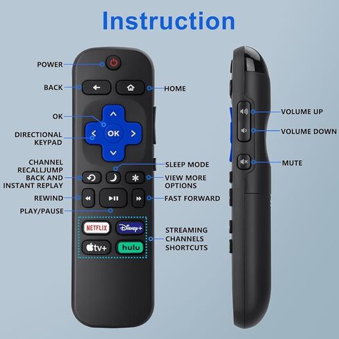 Replacement Remote Control Compatible for Roku TV in Saudi Arabia