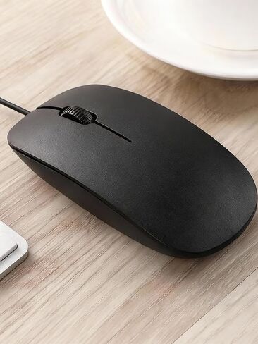 Slim USB Wired Mouse Compact Ergonomic Design for Office Laptop and Desktop Computers in Saudi Arabia