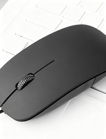 Slim USB Wired Mouse Compact Ergonomic Design for Office Laptop and Desktop Computers in Saudi Arabia