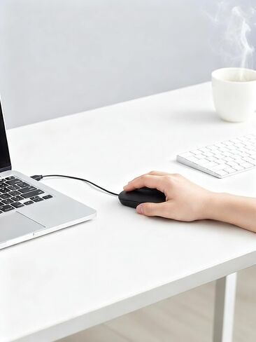 Slim USB Wired Mouse Compact Ergonomic Design for Office Laptop and Desktop Computers in Saudi Arabia