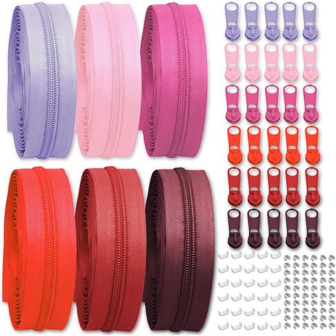 #5 Nylon Zipper Tape for Sewing: YZSFIRM 76 Yards Color by The Yard Nylon Coil Zippers for DIY Sewing Craft with 95 Bulk Metal Zipper Slider in Saudi Arabia