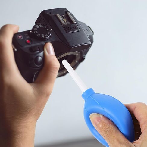 2Pcs Blue Air Blower Dust Pump for Camera and Phone, Silicone Dust Remover with Short Nozzles, Oval Shape for Electronics Keyboard Cleaning in Saudi Arabia
