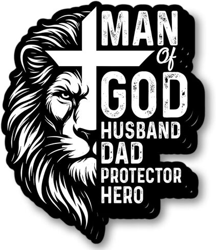 (3Pcs) Man of God Sticker for Men Husband Dad Protector Hero Christian Vinyl Decal for Trucks Laptops Phone Kindle Toolboxes - Inspirational Father's Day & Birthday Gift 3 Inch in Kuwait