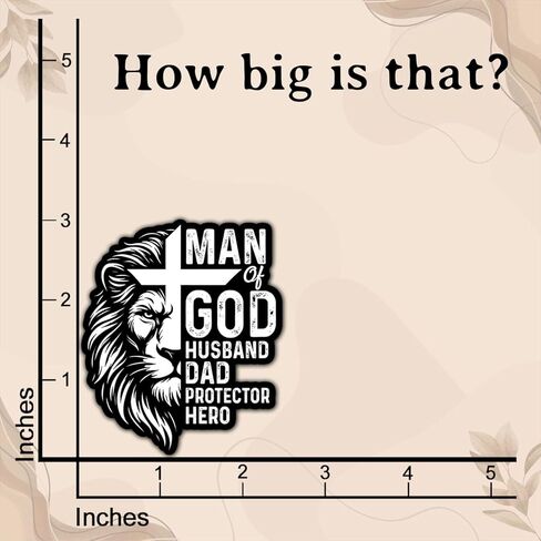 (3Pcs) Man of God Sticker for Men Husband Dad Protector Hero Christian Vinyl Decal for Trucks Laptops Phone Kindle Toolboxes - Inspirational Father's Day & Birthday Gift 3 Inch in Kuwait
