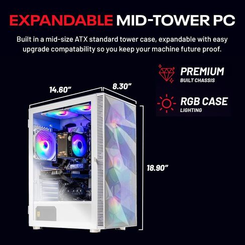 Skytech Gaming Storm Gaming PC, Intel i5 14400F 2.5GHz, NVIDIA RTX 5060 Ti 16GB, 1TB Gen4 NVMe SSD, 32GB DDR4 RAM 3200, 650W Gold PSU, Wi-Fi, Win 11, Desktop in Saudi Arabia
