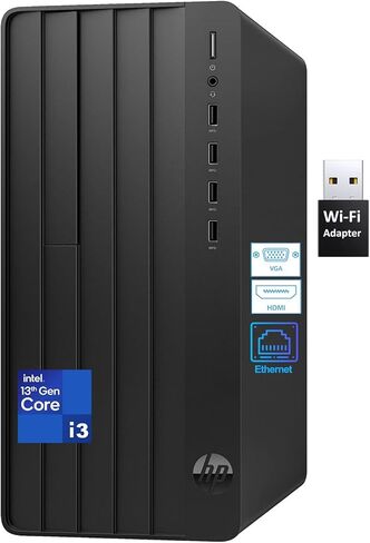 HP Desktop Computers Tower PC for Home Business, 13th Gen Intel Quad-Core Processor, 16GB DDR4 RAM, 512GB PCIe SSD, WiFi Adapter, VGA, HDMI, RJ-45, Keyboard and Mouse, Windows 11 Home (Renewed) in Saudi Arabia