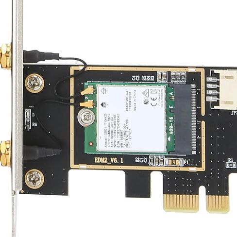 بطاقة شبكة لاسلكية PCIe ثنائية النطاق، مجموعة شرائح WiFi6 9260NGW مدمجة بسرعة 1730 ميجا بت في الثانية 802.11ac 5.0، مع هوائي ثنائي النطاق 8DBi، لـ 10 in Kuwait