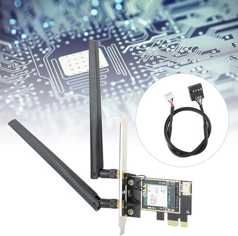 بطاقة الشبكة اللاسلكية Yunseity ثنائية النطاق، 1730 ميجا بت في الثانية PCIe WiFi 6 9260NGW 5.0، مع هوائي عالي الكسب 8DBi، لـ 10 أنظمة تشغيل in Kuwait
