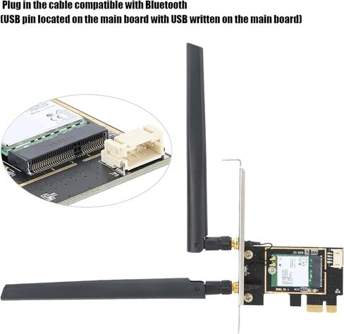 بطاقة الشبكة اللاسلكية Yunseity ثنائية النطاق، 1730 ميجا بت في الثانية PCIe WiFi 6 9260NGW 5.0، مع هوائي عالي الكسب 8DBi، لـ 10 أنظمة تشغيل in Kuwait