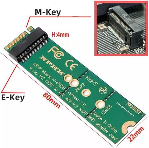 Cablecc WiFi Riser Card NGFF Key-E Wireless Networking Card to M.2 NGFF Key-M NVME SSD Adapter Compatible with Wifi6 WIFI7 in Saudi Arabia