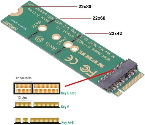Cablecc WiFi Riser Card NGFF Key-E Wireless Networking Card to M.2 NGFF Key-M NVME SSD Adapter Compatible with Wifi6 WIFI7 in Saudi Arabia