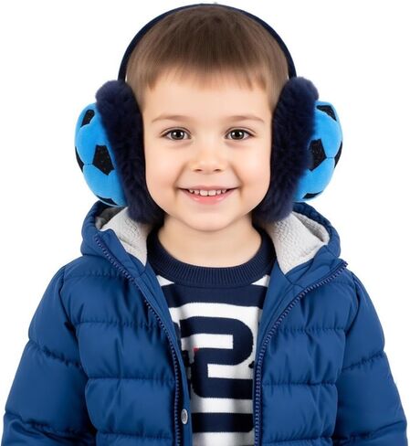 ITODA Soccer Earmuffs for Winter Furry Plush Warm Ear Warmer Outdoor Padded Cold Weather Adjustable Ear Muff Boys Child Cover in Saudi Arabia