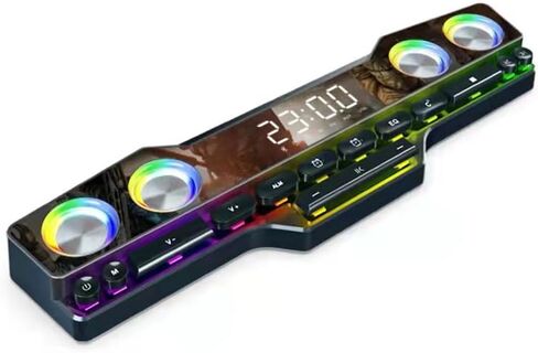 مكبر صوت بلوتوث Tangxi، مكبر صوت على شكل لوحة مفاتيح مع ضوء ملون RGB، صوت دقيق بدون فقدان، يدعم BT/AUX/بطاقة الذاكرة/تشغيل محرك USB، للكمبيوتر المكتبي in Kuwait
