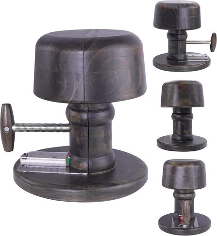 4-WAY Hat Stretcher – Vintage Wooden Hats Sizer & Block Tool with ACME Thread & Stainless Steel Size Scale for Fitted Hats, Bucket Hats, Baseball Caps – Adjustable Hat Shaper & Display Stand (21"-27") in Saudi Arabia